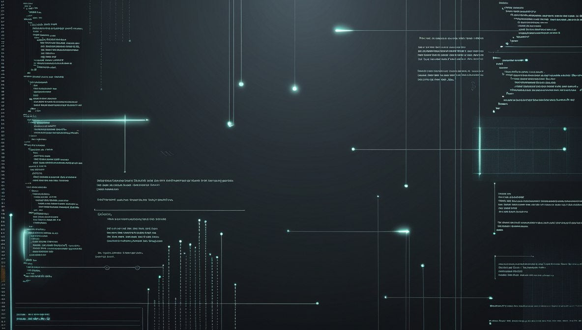 Technical diagram with lines and text on a dark background